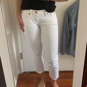 Jcrew Cropped Matchstick white jeans